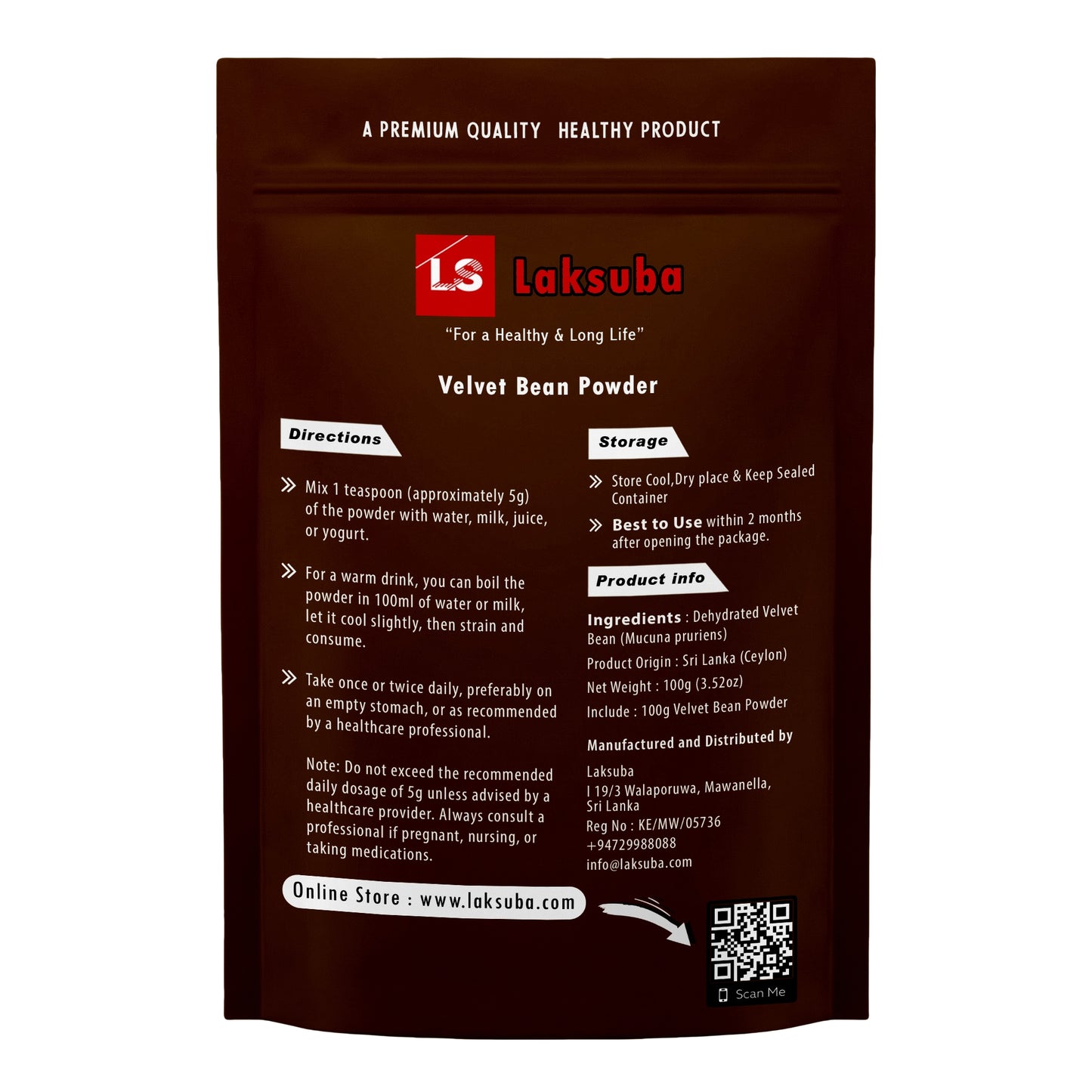 Laksuba Velvet Bean Powder (100g)