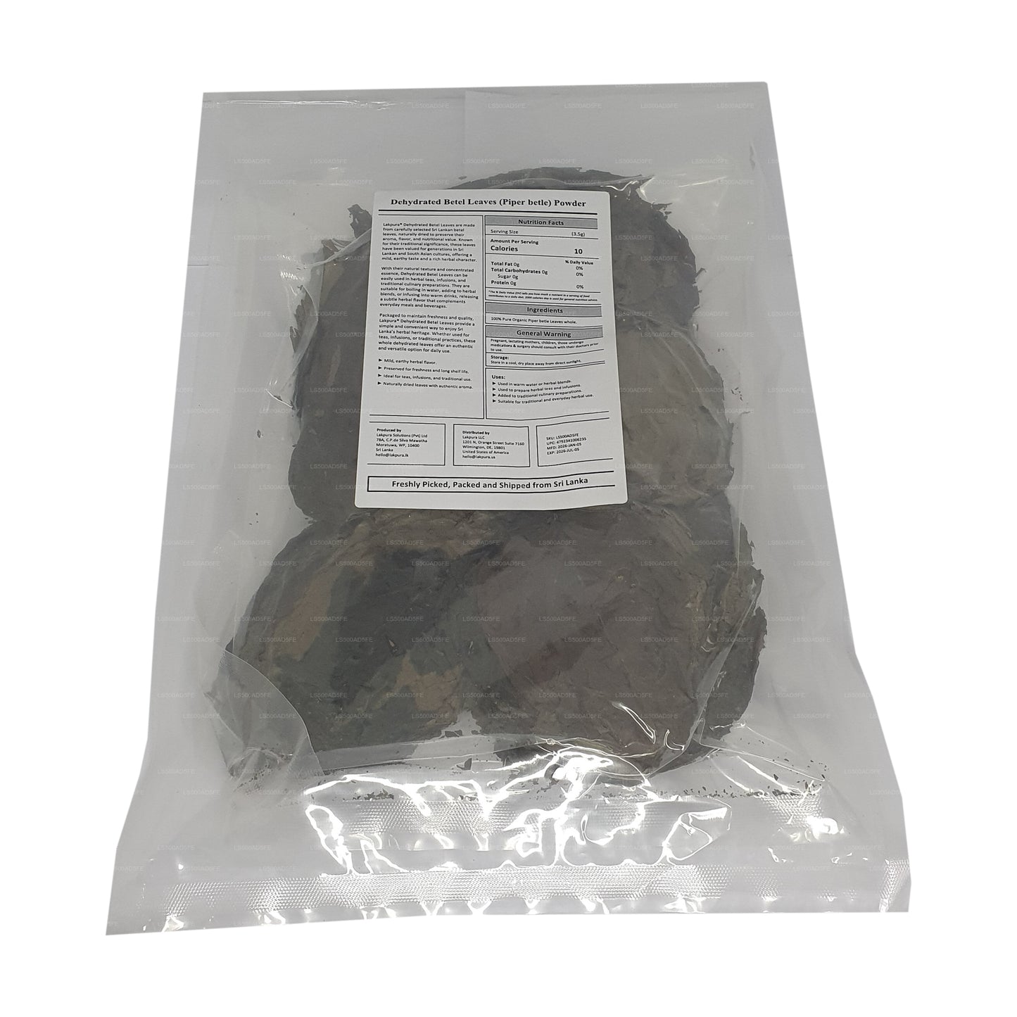 Lakpura® Dehydrated Betel Leaves