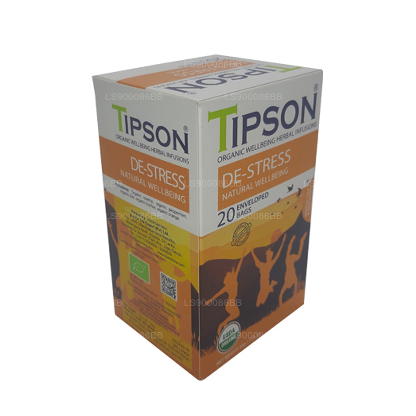 Tipson De-Stress Natural Wellbeing (30g) 20 Enveloped Tea Bags