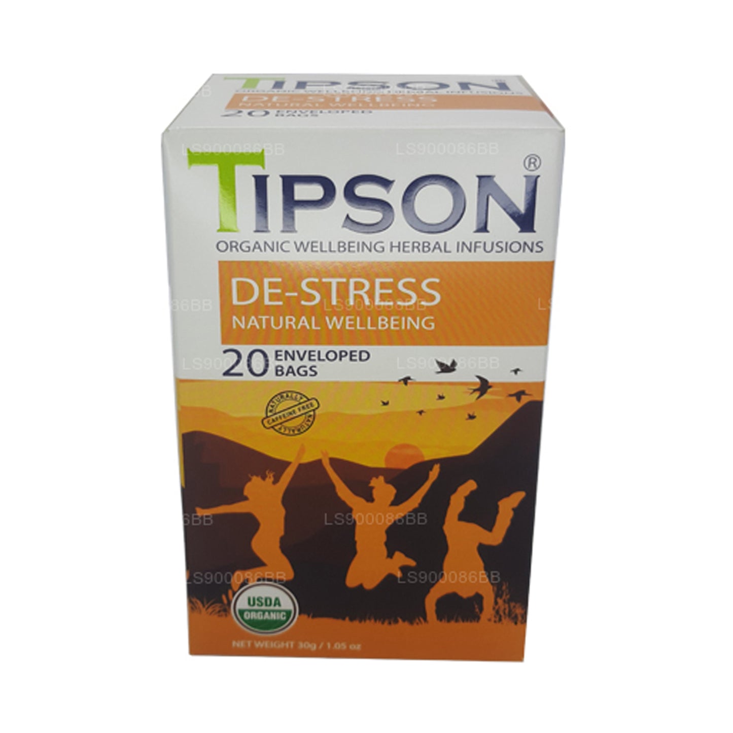 Tipson De-Stress Natural Wellbeing (30g) 20 Enveloped Tea Bags