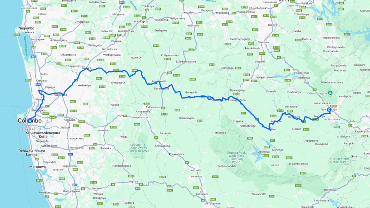 Colombo City to Nuwara Eliya City Private Transfer with Canyoning Adventure