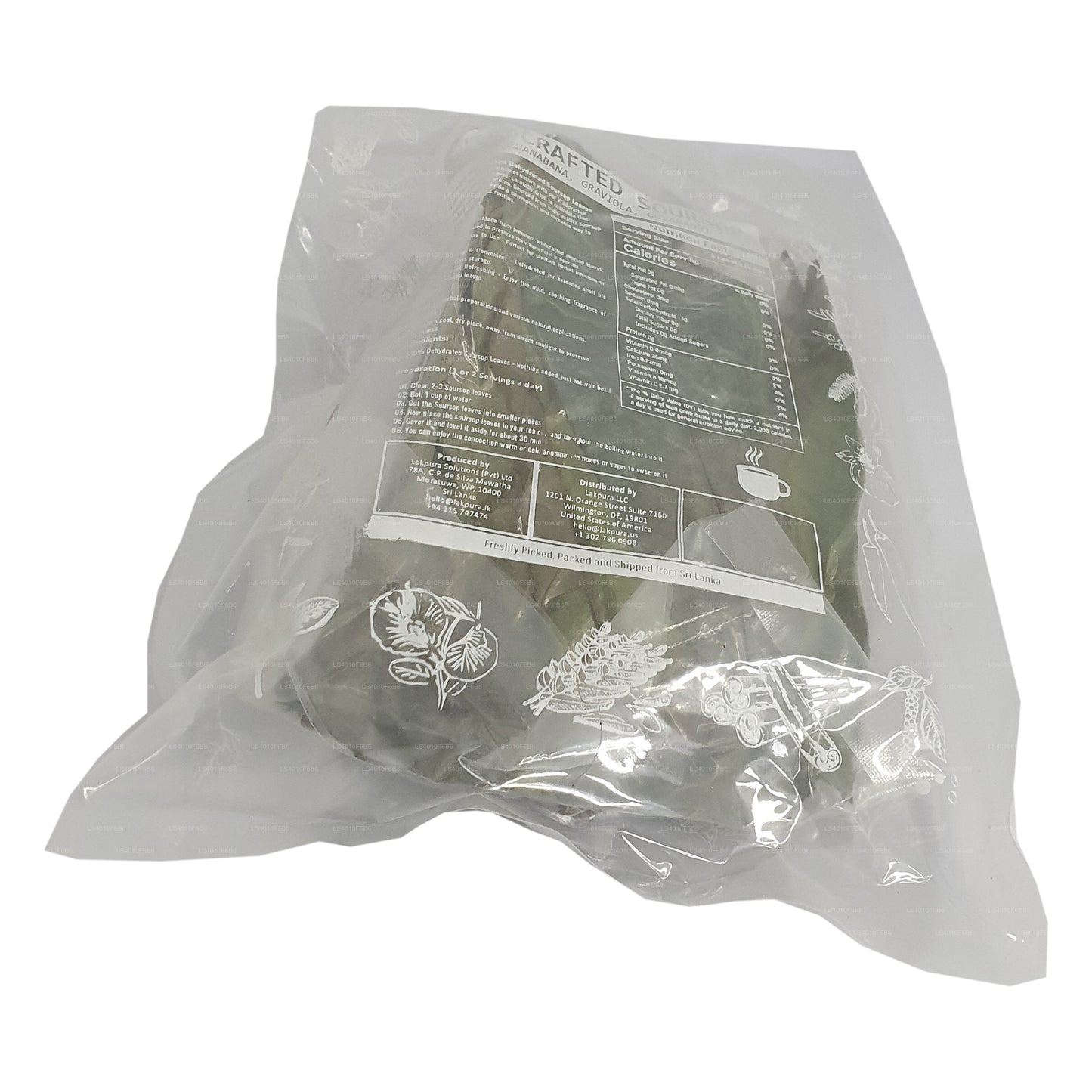 Lakpura® Wildcrafted Soursop (Guanabana, Graviola, Guyabano) Dehydrated Leaves Whole