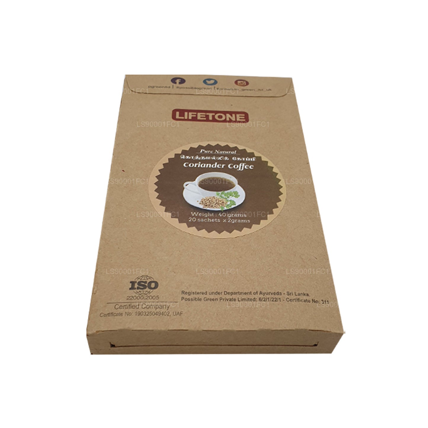 Lifetone Coriander Seed Coffee (40g) 20 Sachet