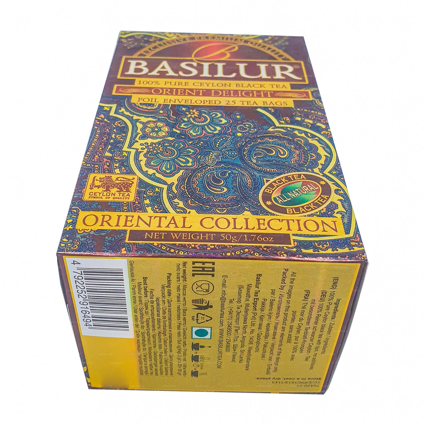 Basilur Oriental Collection Orient Delight Pure Ceylon Black Tea (50g) 25 Tea Bags