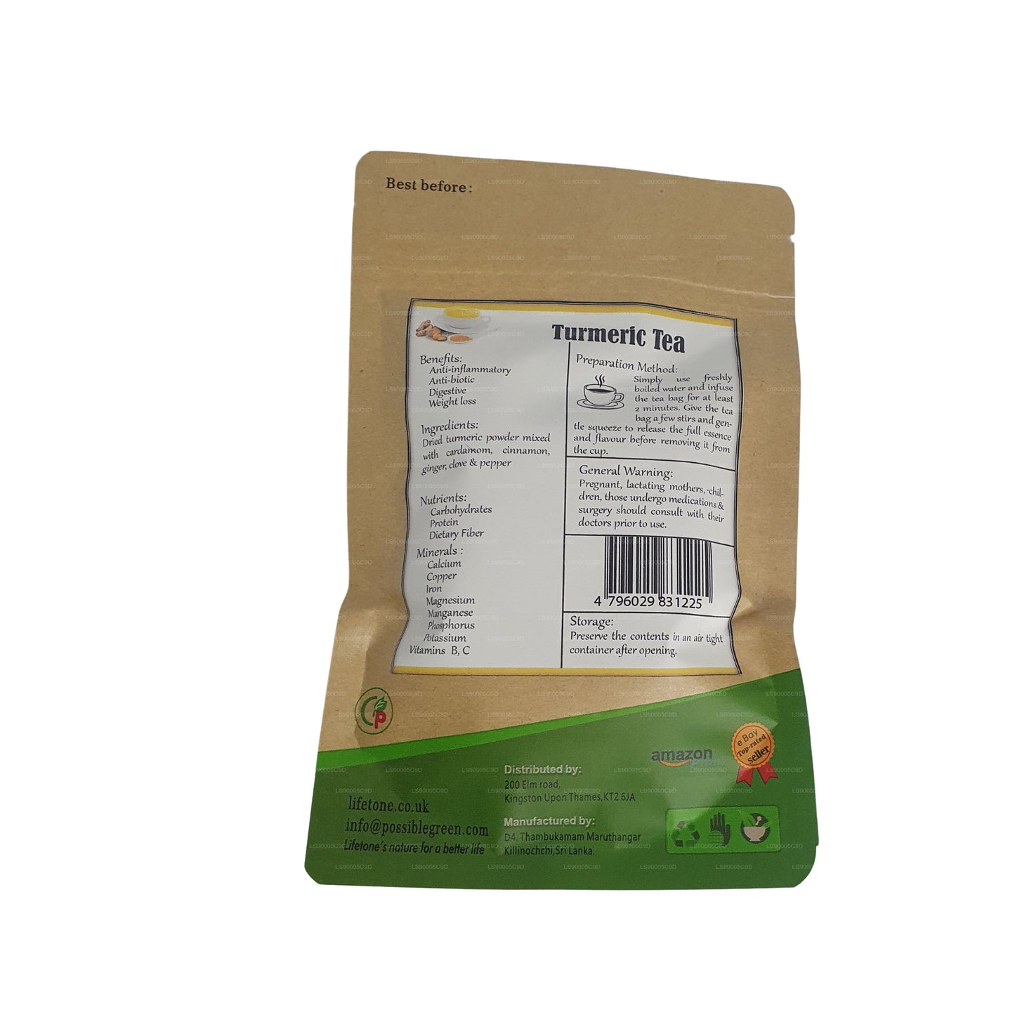 Lifetone Turmeric Tea (40g) 20 Tea Bags