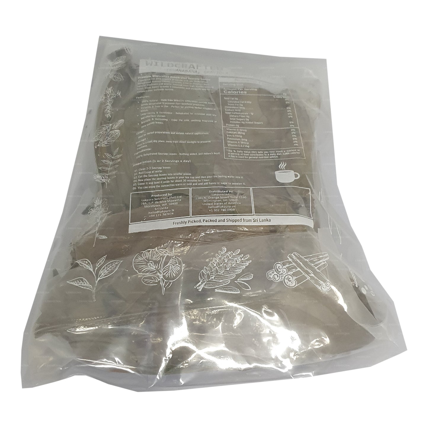 Lakpura® Wildcrafted Soursop (Guanabana, Graviola, Guyabano) Dehydrated Leaves Whole