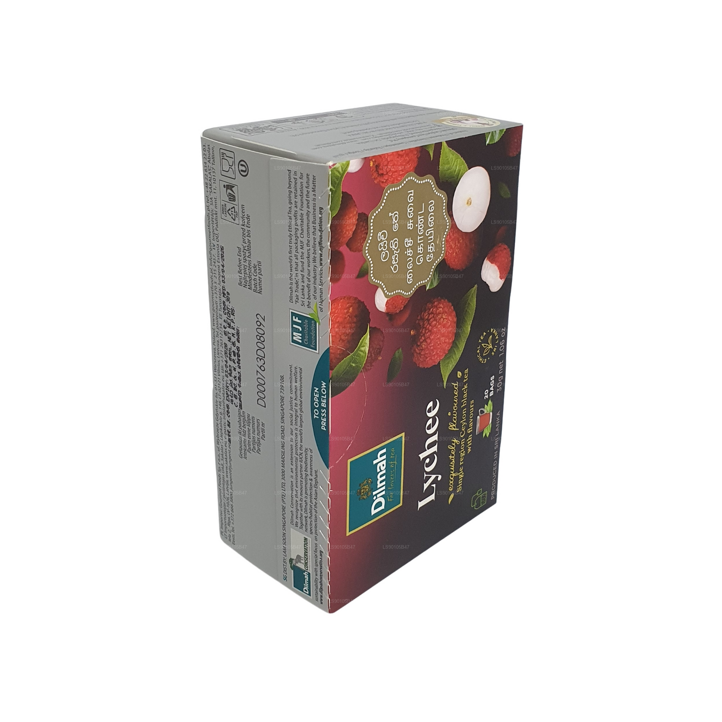 Dilmah Lychee Flavored Black Tea (30g) 20 Tea Bags
