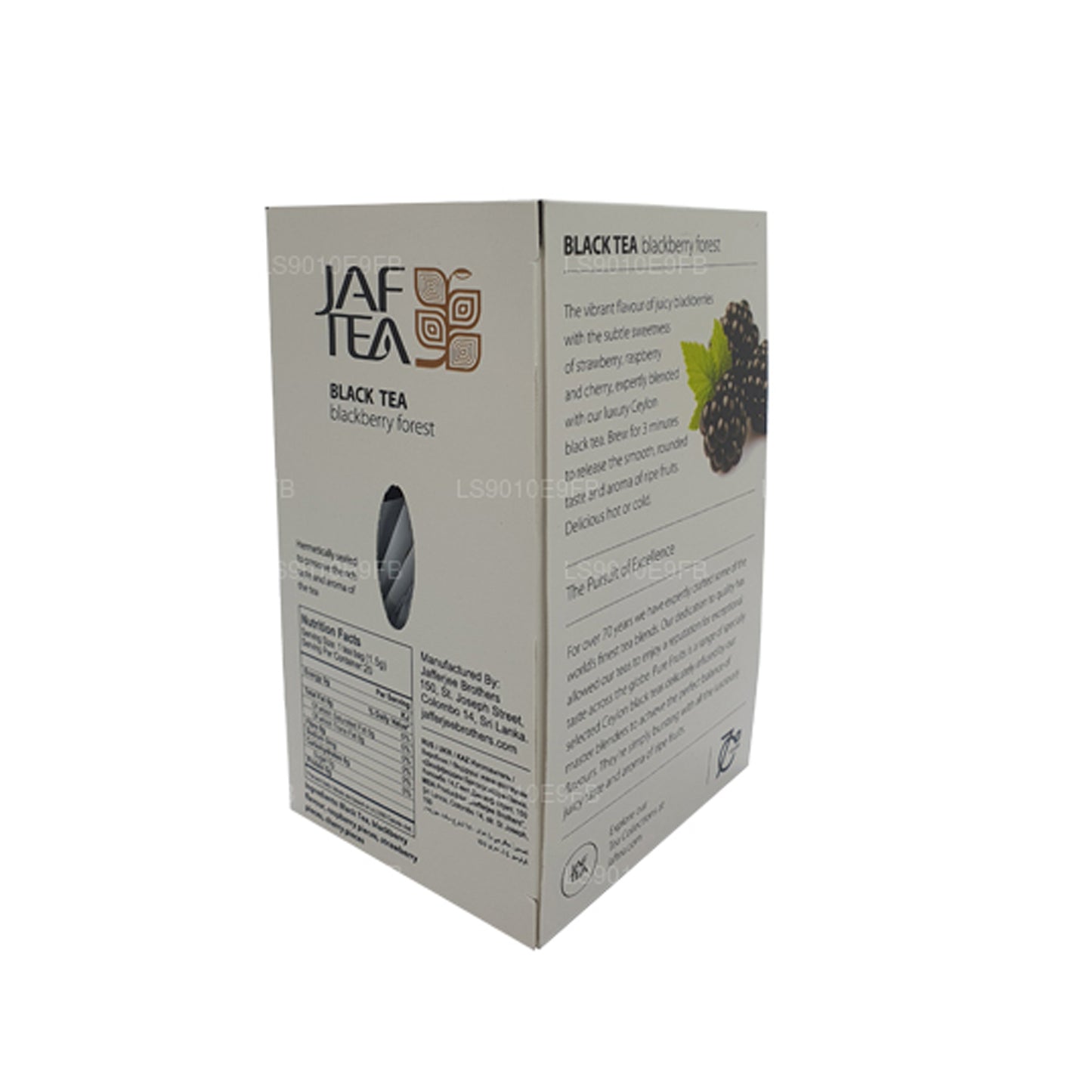 Jaf Tea Pure Fruits Collection Black Tea Blackberry Forest Foil Envelop Tea Bags (30g)
