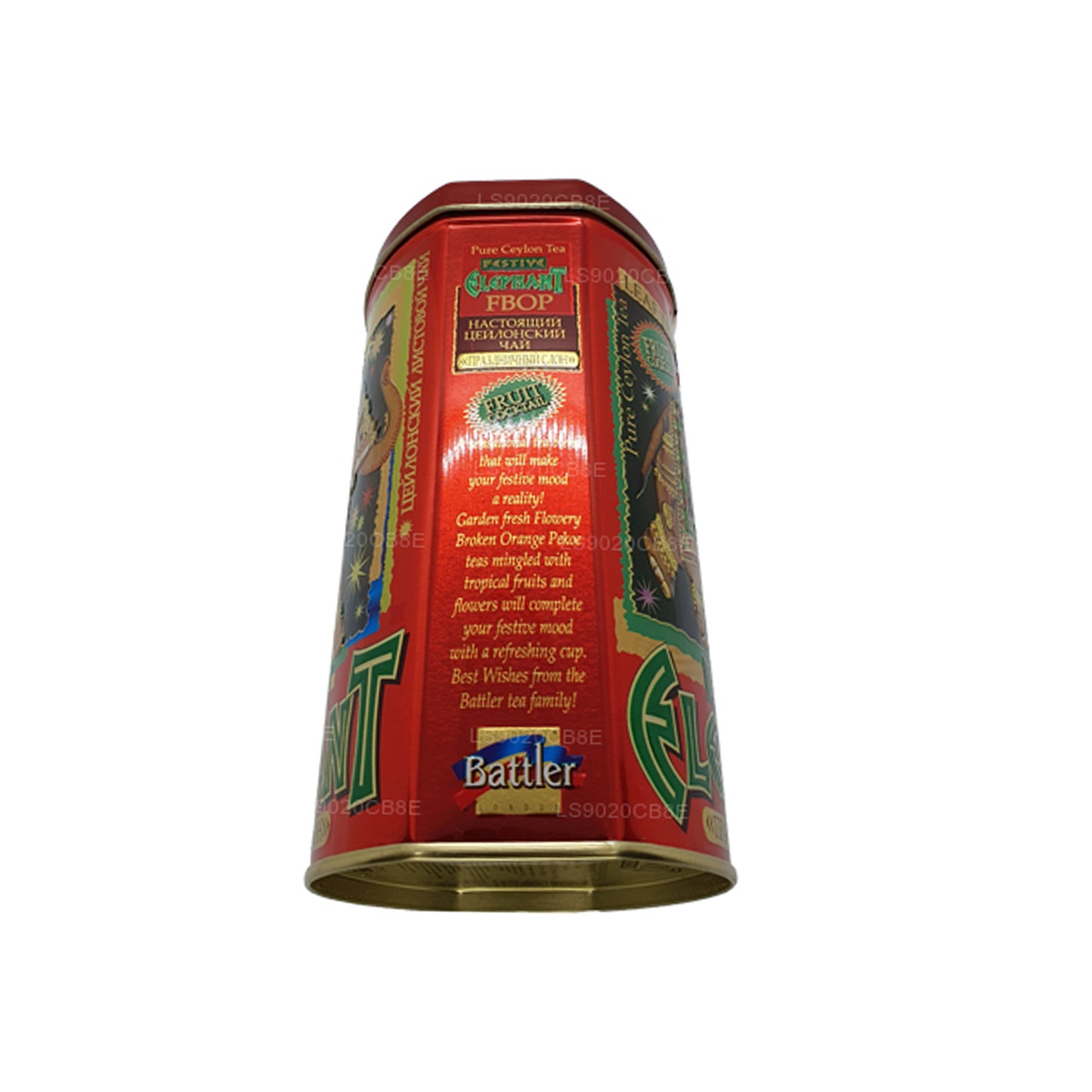 Battler Festive Elephant Fruit Cocktail Tin Caddy (100g)