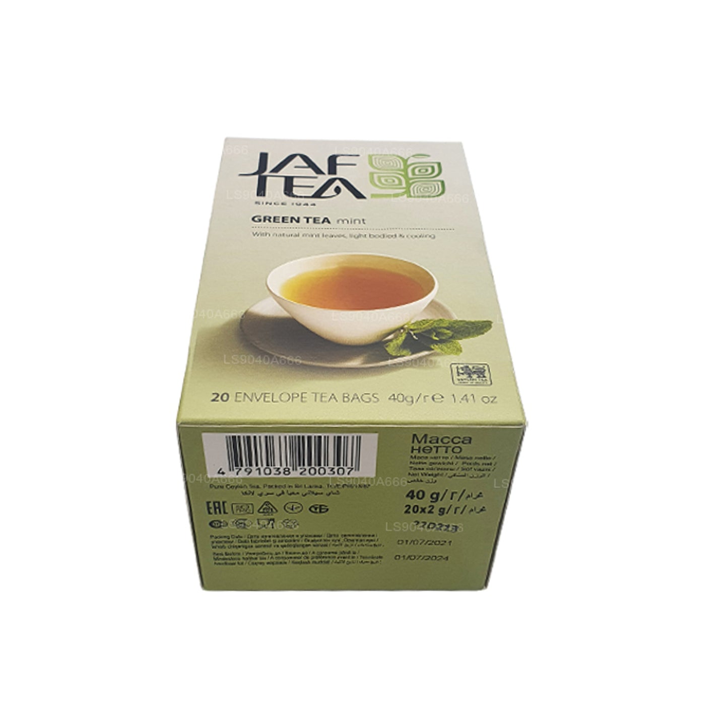 Jaf Tea Mint Green Tea (40g) 20 Envelope Tea Bags